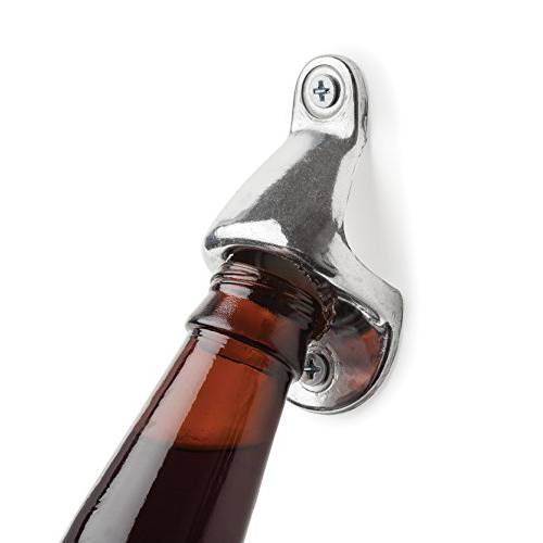 HIC Harold Import Co. Wall-Mounted Bottle Opener, 3-Inches x 1.5-Inches, 3.25-inches x 1.5-inches