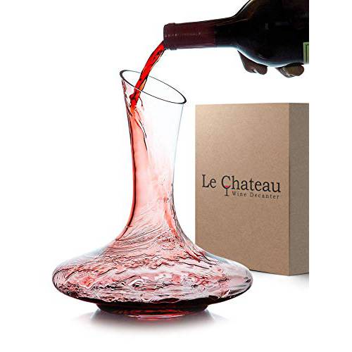 Le Chateau  와인 디캔터, 와인에어레이터 - 손 Blown Lead-free 크리스탈 유리 - 레드  와인 주전자 -  와인 선물 -  와인 악세사리