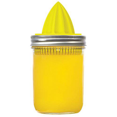 Jarware 82617 즙짜는기계,스퀴저,착즙기 리드 for 와이드 입구 메이슨 Jars, Yellow