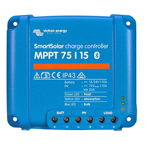 Victron Energy SmartSolar MPPT 75-Volt 15 앰프 태양광 충전 컨트롤러 (블루투스)