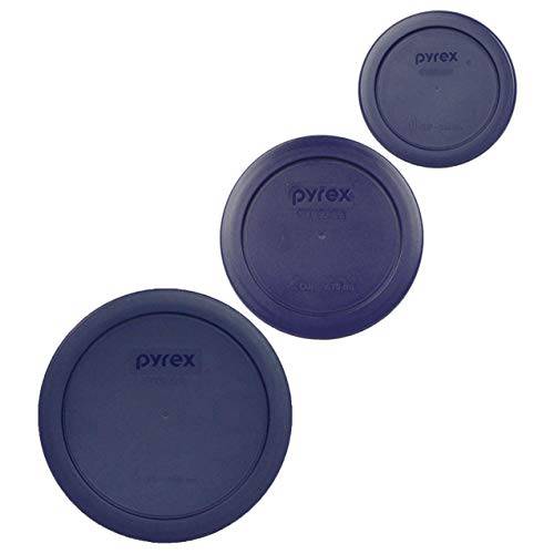 Pyrex (1) 7200-PC 2 Cup (1) 7201-PC 4 Cup (1) 7202-PC 1 Cup Blue 교체용 Lids