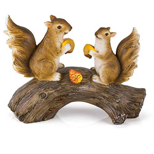 Dawhud Direct Squirrels on a Log 태양광, 태양열 아웃도어 LED 가든 라이트