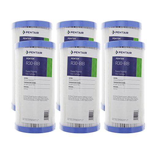 (Package Of 6) Pentek R30-BB Pleated 폴리에스터 Water 용수필터,물필터,여과기,필터 (9-3/ 4 x 4-1/ 2)