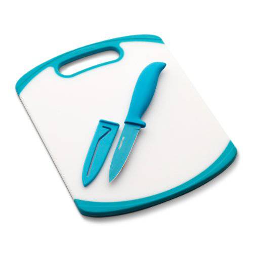 Farberware 필링,껍질벗기기 칼,나이프 and 도마 Set, White/ Blue - 5082055