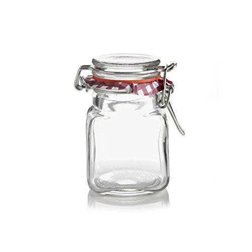 Kilner 사각 Clip 탑 스파이스 Jar, 2-Fl Oz