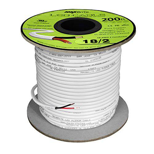 18AWG 저전압 LED 케이블 2 컨덕터 Jacketed in-Wall 스피커 와이어 UL/ cUL Class 2 (200 ft 릴)