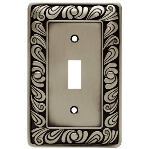 Franklin Brass 64048 Paisley Single Toggle Switch 벽면 Plate/ Switch Plate/ Cover, Brushed 세틴 Pewter
