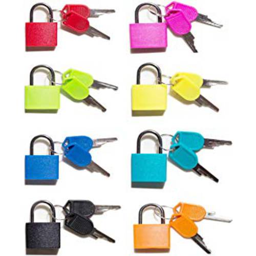 맹꽁이자물쇠,통자물쇠,자물쇠 (8 Pack) 스몰 locks with 키 for 짐 Lock, Backpack, 헬스장 사물함 Lock, Suitcase Lock, 교실 Matching 게임 and More