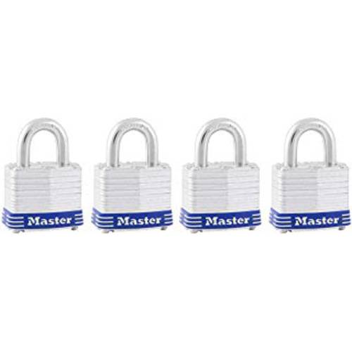 Master Lock 3008D 코팅된 스틸 맹꽁이자물쇠,통자물쇠,자물쇠 키, 팩 of 4 Keyed-Alike