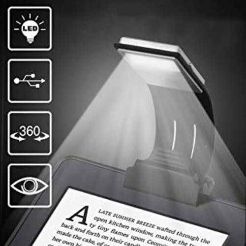 Ytuomzi LED 램프 USB 충전식 플렉시블 나이트 독서 4 레벨 밝기 360 °Adjustable Clip on Work/ Desk/ 침실용 라이트 for 아마존 Kindle/ e북Reader/ Book/ 아이패드