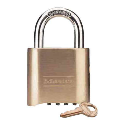 Master 잠금 176-P416 Brass 비밀번호 맹꽁이자물쇠,통자물쇠,자물쇠 (Keys sold separately)