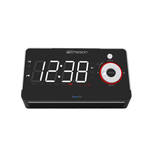 Emerson 라디오 ER100113 Smartset 알람 시계 라디오 with Type C 퀵 Charger, 블루투스 Speaker,  USB&  야간조명, 취침등, 수면등, 조명