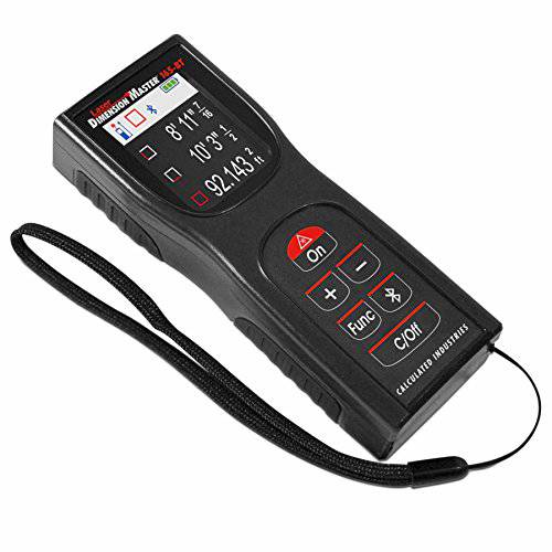 Calculated Industries 3360 레이저 Dimension Master 165-BT 블루투스 Enabled Distance Measurer with 165-ft 범위 | 충전식 Lithium-ion | 큰 브라이트 컬러 디스플레이 | 각도 표시,알림,인디케이터