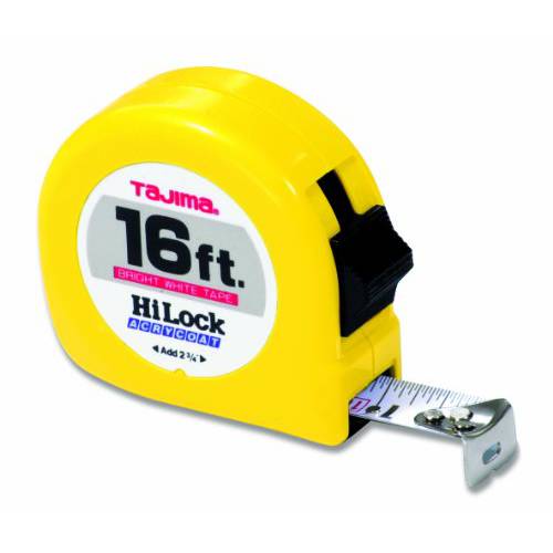 TAJIMA 테이프 치수, 측정 - 16 ft x 1 inch Hi-Lock 계량 테이프 with 듀러블 ABS 케이스&  아크릴 코팅 잎 - HL-16BW