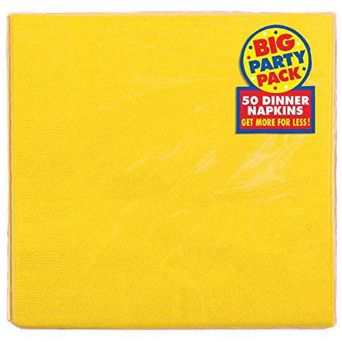 Big 파티 팩, 마스크, 마스크팩 2-Ply 디너 Napkins | Sunshine 노랑 | 팩, 마스크, 마스크팩 of 50 | 파티 서플라이