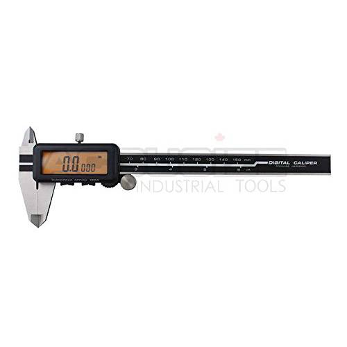 Accusize Industrial Tools 0-6’’/ 0-150 mm, Yellow Lcd Electronic 디지털 Caliper, Metric/ Inch, 0.0005’’/ 0.01mm Resolution, 1110-1818