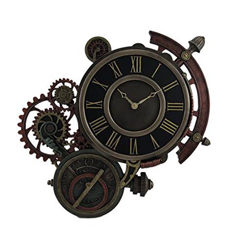 Veronese Design 기계식 Steampunk Astrolabe 스타 트래커 벽시계, 타이머, 벽에 거는 타이머 17 Inch