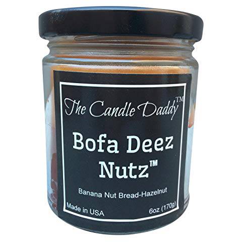 Bofa Deez Nutz- Funny- 바나나 너트 빵 n 헤이즐넛, 헤즐럿 바닐라- 향 Candle- 이중 Pour- 6 Ounce- 40 시간 타다 시간