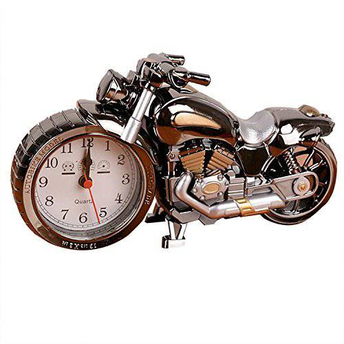 FinerMe 빈티지 미니오토바이/ 자전거 모델 알람 시계 배터리 전원 데스크 선반형 시계 Creative (Motorcycle model)