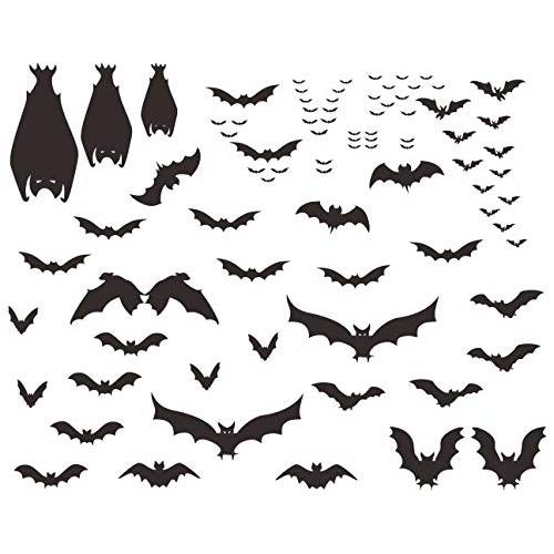 Mozamy Creative 할로윈 Bats 벽면 데칼,도안 할로윈 장식,데코 블랙 Bats 데칼,도안 할로윈 데코,장식