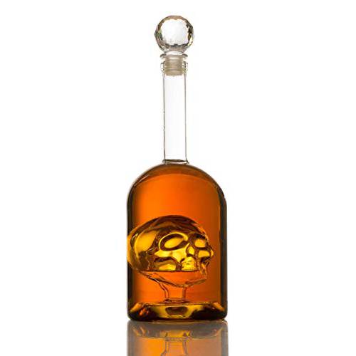 해골 디캔터, 와인 에어레이터 in Bottler 해골 헤드 by The Wine Savant 750ml, 해골 병 해골 얼굴, 페이스 Enlarges 위스키, Tequila, 버번 Scotch or Rum - Great 선물 Any 바