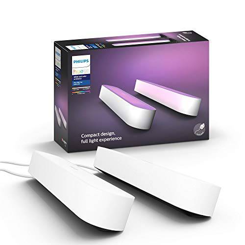 Philips Hue  플레이 화이트&  컬러 스마트 라이트, 2 팩 베이스 키트, 허브 필수/ 파워 서플라이 포함 (works 아마존 알렉사, 애플 홈킷&  구글 홈)