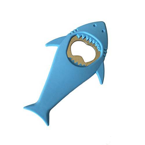 L&  H 가정용 쿨 Shark bottle 오프너,따개 실리콘 스테인레스 Steel 맥주 Bottle 오프너,따개 Shark 냉장고 표시자석 4.8 x 2.7 (Blue)