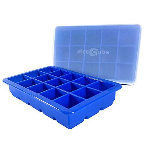 niceCube 실리콘 얼음,아이스 Cube 트레이,판 with Lids (2 Pack) 간편 릴리즈 적재가능 얼음,아이스 Trays, BPA-Free