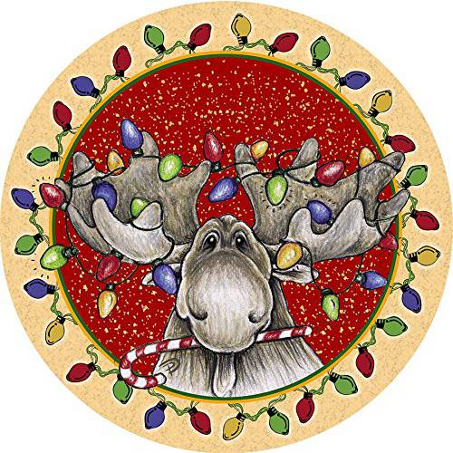 Thirstystone Stoneware Coaster Set, Big Sky Christmas Moose