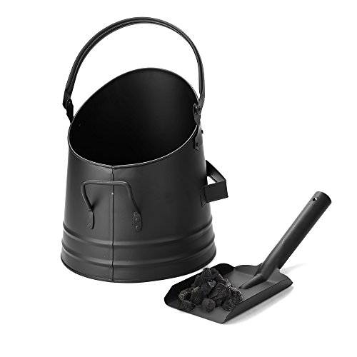 Mind Reader MASH-BLK 라지 파이어 Place Ash Bucket, Pellet Bucket with Shovel, 블랙