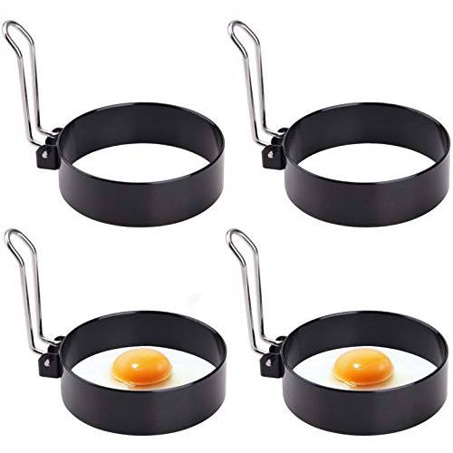 Egg링, 라운드 프로페셔널 팬케이크 틀,트레이, Egg조리 링 For Cooking, 스테인레스 Steel 논스틱, 붙지않는 라운드 Egg링 틀,트레이 For 볶은것 Egg, Pancakes, Sandwiches 4Pcs(4 PCS)