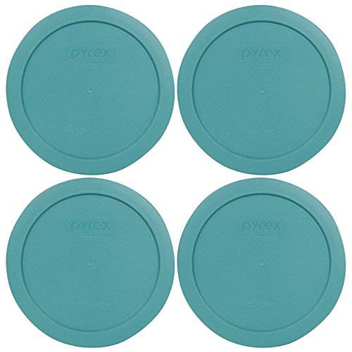 Pyrex 7201-PC 4 Cup Turquoise 라운드 Plastic 리드 - 4 Pack