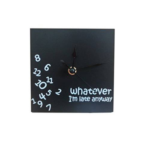 ARAD Whatever I’m Late Anyway | 배터리 작동 독특한 데스크 Clock-for 사무실,오피스, 생활 방, 침실 or 부엌, 주방 사용 (블랙)