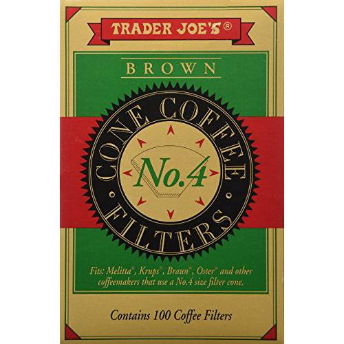 Trader Joe’s 브라운 원뿔형 커피필터 100pk - 2 Pack (200 용수필터,물필터,여과기,필터 Total)