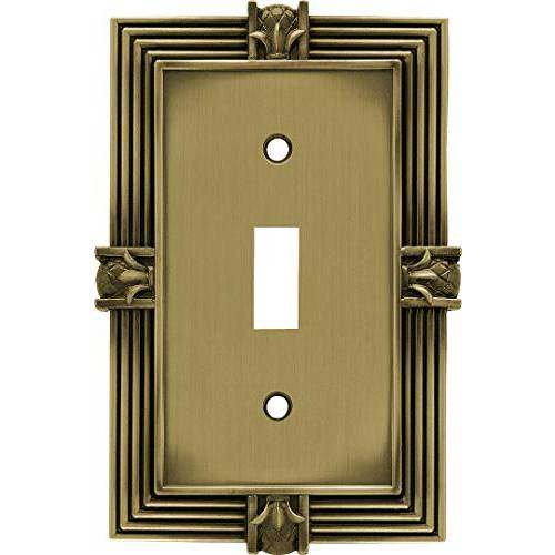 Franklin Brass 64474 파인애플 Single Toggle Switch 벽면 Plate/ Switch Plate/ Cover, Tumbled 앤틱 Brass