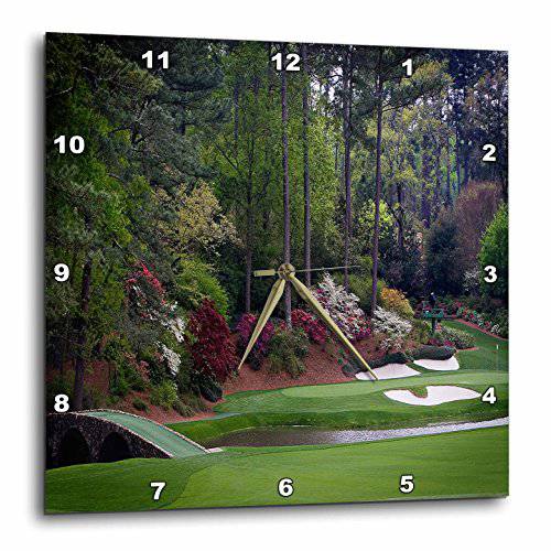 3dRose Augustas Amen 모서리 골프 Course - Golfers on 브릿지 - 벽시계, 타이머, 벽에 거는 타이머, 10 by 10-Inch (DPP_131410_1)