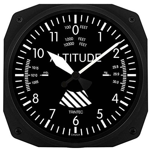 Trintec 3060-10-C 10 Altimeter Aviation 클래식 Instrument Style 벽시계, 타이머, 벽에 거는 타이머