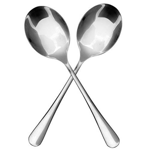 스테인레스 Steel X-Large Serving 숟가락,스푼 (2-Pack), Serving Utensil, Buffet& Banquet Style Serving Spoons-(2 Spoons)