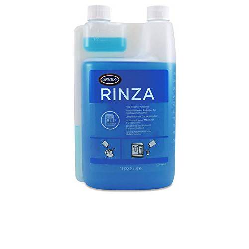 Urnex Rinza 알칼리 공식 밀크 거품기 클리너 - 33.6 Ounce [Over 30 용도] - Breaks 다운 밀크 단백질,프로틴 두꺼운 and 칼슘 Build Up 사이클 Through 오토 거품기 청소 라인 스팀 막대&  스틸 주전자