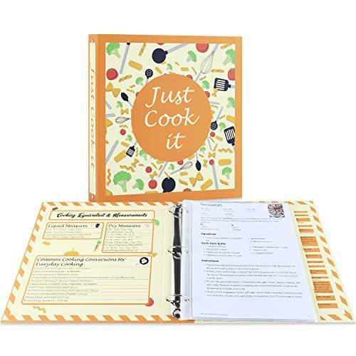 Soligt 풀 페이지 Recipe 바인더 Kit with 30 페이지 Protectors, 12 컬러 드라이버 and 24 Labels, 11.5 x 11 - 큰 to Store and Organize your Printed 레시피