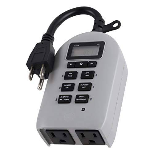 UltraPro 24-Hour Honeywell 디지털 Timer, 이중 Plug-in, 2 접지 Outlets, Custom ON/ Off, 심플 데일리 Presets/ Countdown, Ideal for Indoor, Outdoor, LED, Landscape, Seasonal Lighting, 40957