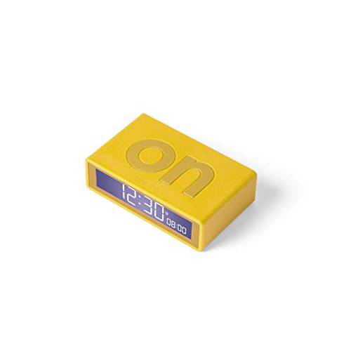 Lexon 플립 플러스 양면 LCD 알람 시계 라디오 컨트롤 (Yellow)