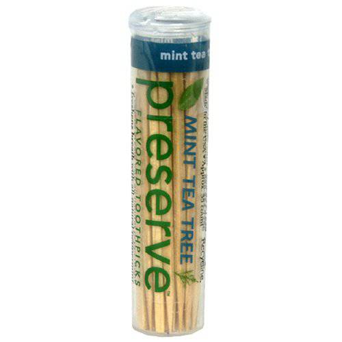 Preserve Mint 티트리 플레이버 Toothpick - 35 per 팩, 마스크, 마스크팩 - 24 팩, 마스크, 마스크팩s per case.