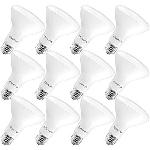 MaxLite BR30 LED 홍수 라이트 Bulbs, 65W Equivalent, 650 Lumens, Dimmable, Energy Star, E26 미디엄 Base, 2700K 소프트 White, 12-Pack