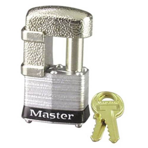 Master Lock 37KA Shrouded 코팅된 스틸 핀 텀블러 맹꽁이자물쇠,통자물쇠,자물쇠, 키,열쇠 한쌍, 1-9/ 16-Inch 와이드 바디, 걸쇠 Fits 9/ 32-Inch Or 1/ 2-Inch 직경