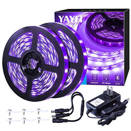 YAYIT 40 Foot Led 블랙 라이트 스트립 키트, 720 단위 LED, 12V 플렉시블 블랙라이트 Fixtures, Non-Waterproof