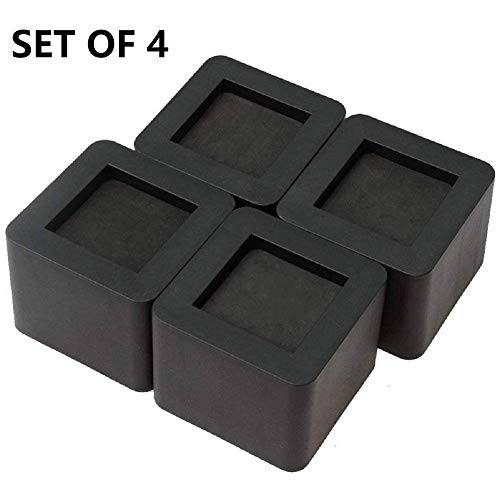 MEETWARM 3 Inch 침대발받침 내구성, 튼튼 가구,의자 라이저 for Dorm 침실용 의자 소파 테이블 (Black), 세트 of 4