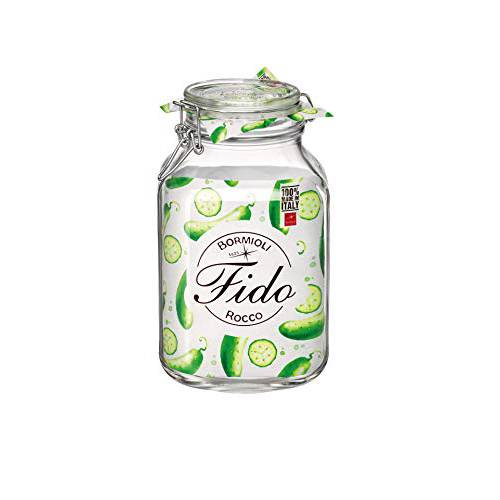Bormioli Rocco Fido Glass 스퀘어 Jar, 3 Liter
