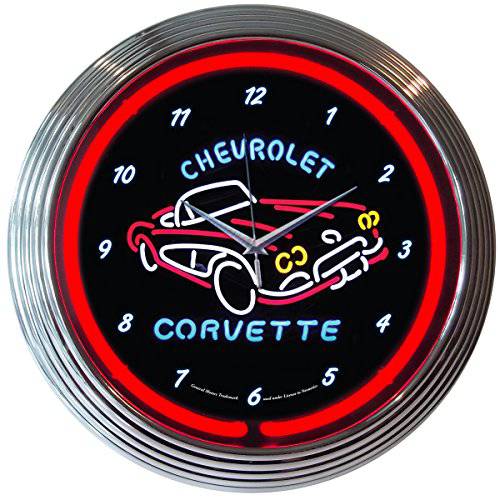 Neonetics Corvette C1 Neon 벽시계, 타이머, 벽에 거는 타이머, 15-Inch