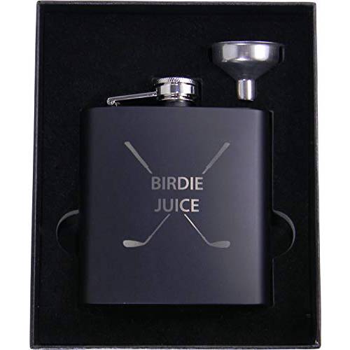 골프 Birdie Juice 플라스크, 깔때기 and 선물 박스 - Great Chirstmas, 생일, 발렌타인 선물 Golfers (블랙)